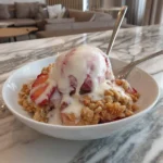 Rhubarb and Strawberry Oat Crumble Casserole