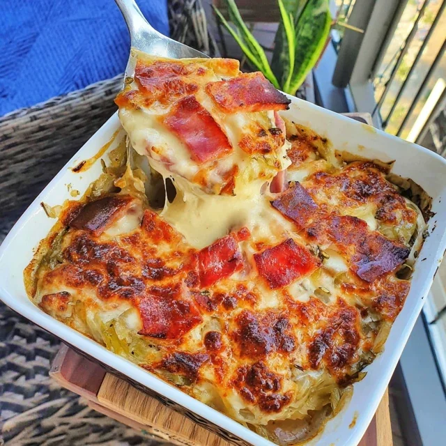 Smoked Ham and Spring Cabbage Casserole