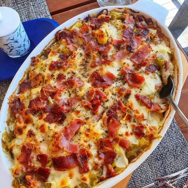 Smoked Ham and Spring Cabbage Casserole