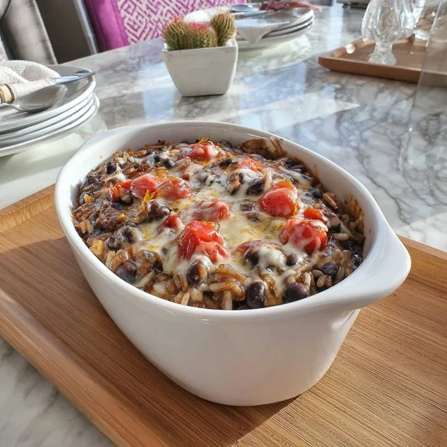 Tex-Mex Wild Rice and Black Bean Casserole