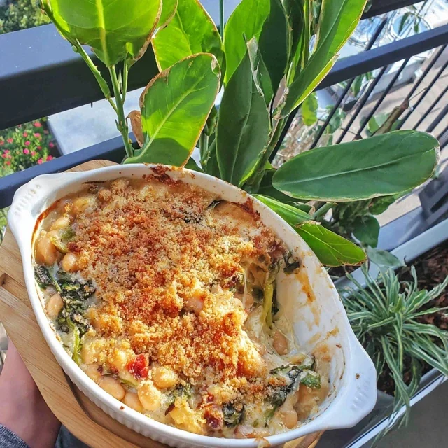 White Bean and Leafy Green High-Fiber Casserole