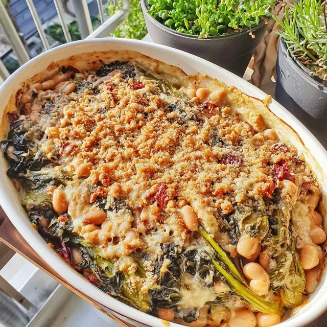 White Bean and Leafy Green High-Fiber Casserole
