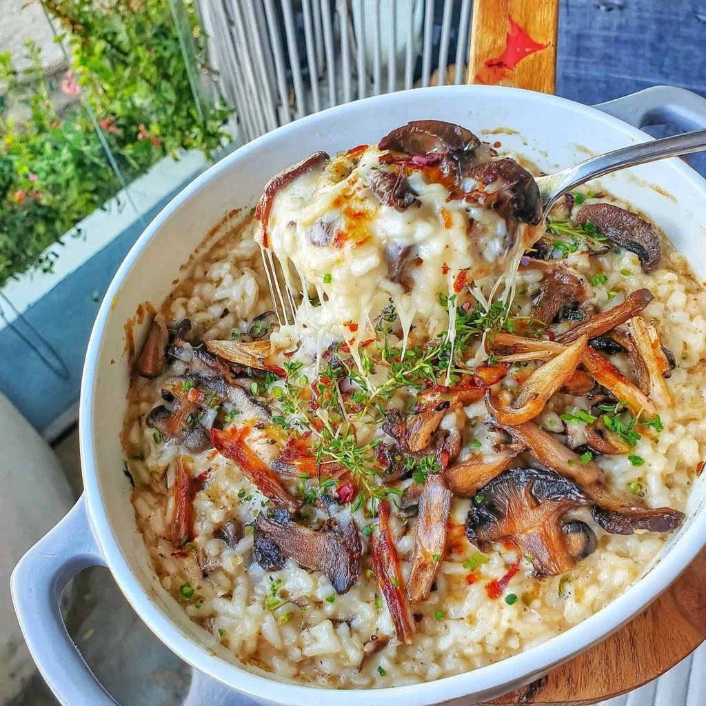 Wild Mushroom and Creamy Rice Casserole