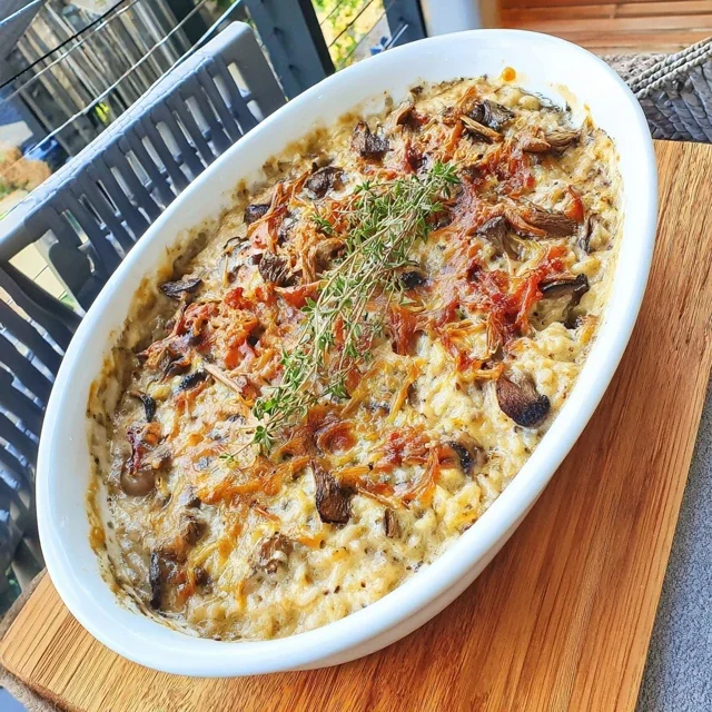 Wild Mushroom and Creamy Rice Casserole