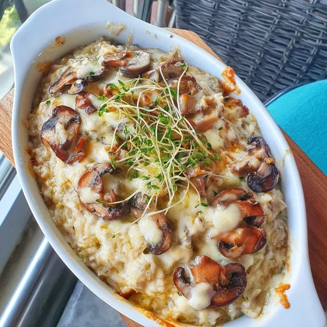 Wild Mushroom and Creamy Rice Casserole