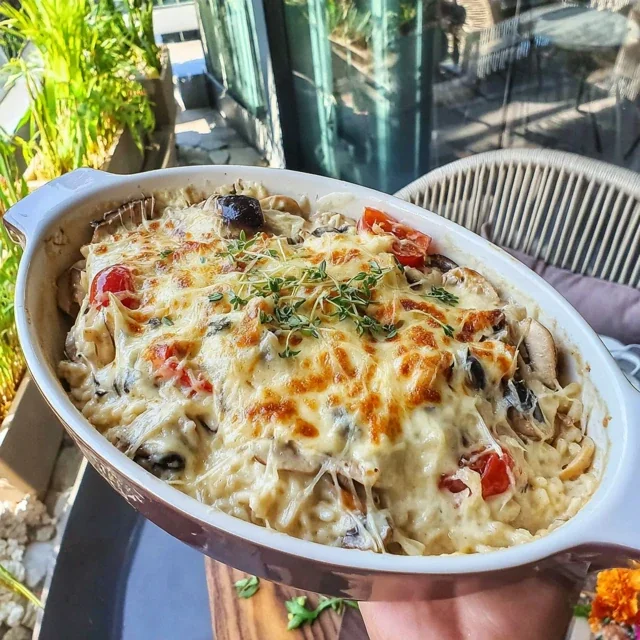 Wild Mushroom and Creamy Rice Casserole