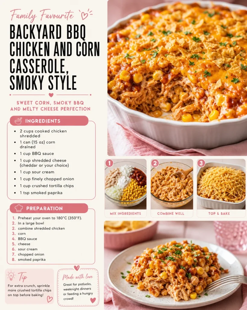 Backyard BBQ Chicken and Corn Casserole, Smoky Style