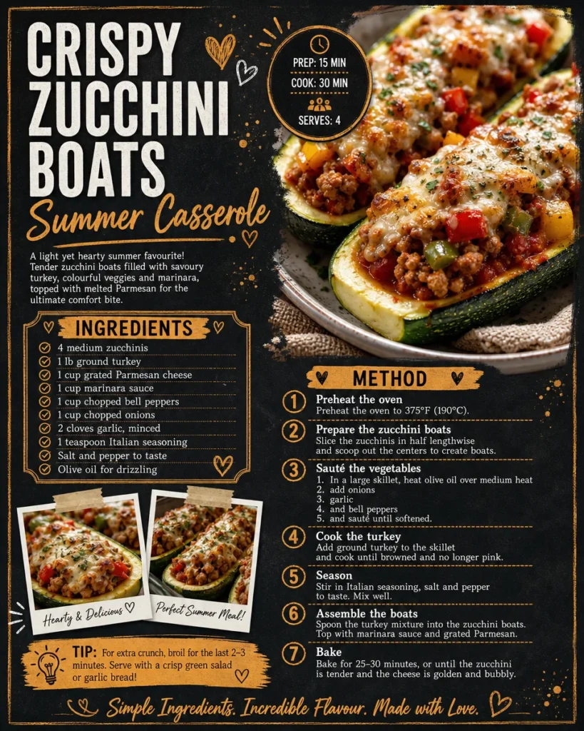 Crispy Courgette Boats Summer Casserole