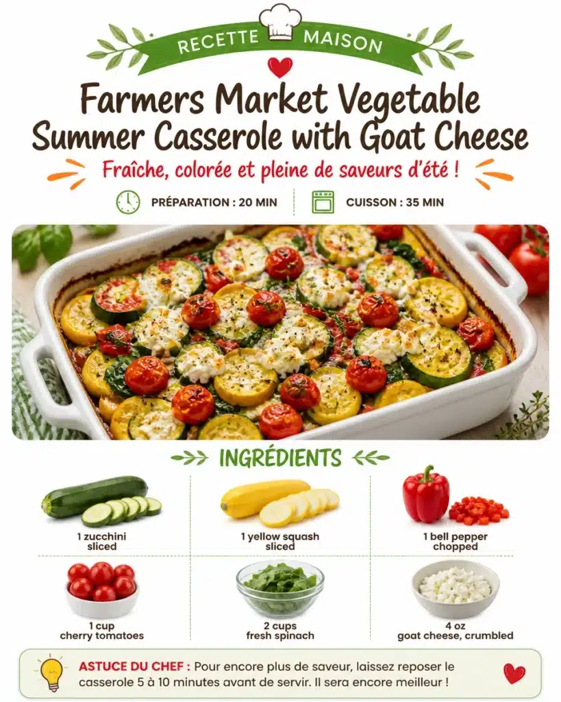 Farmers Market Vegetable Summer Casserole with Goat Cheese