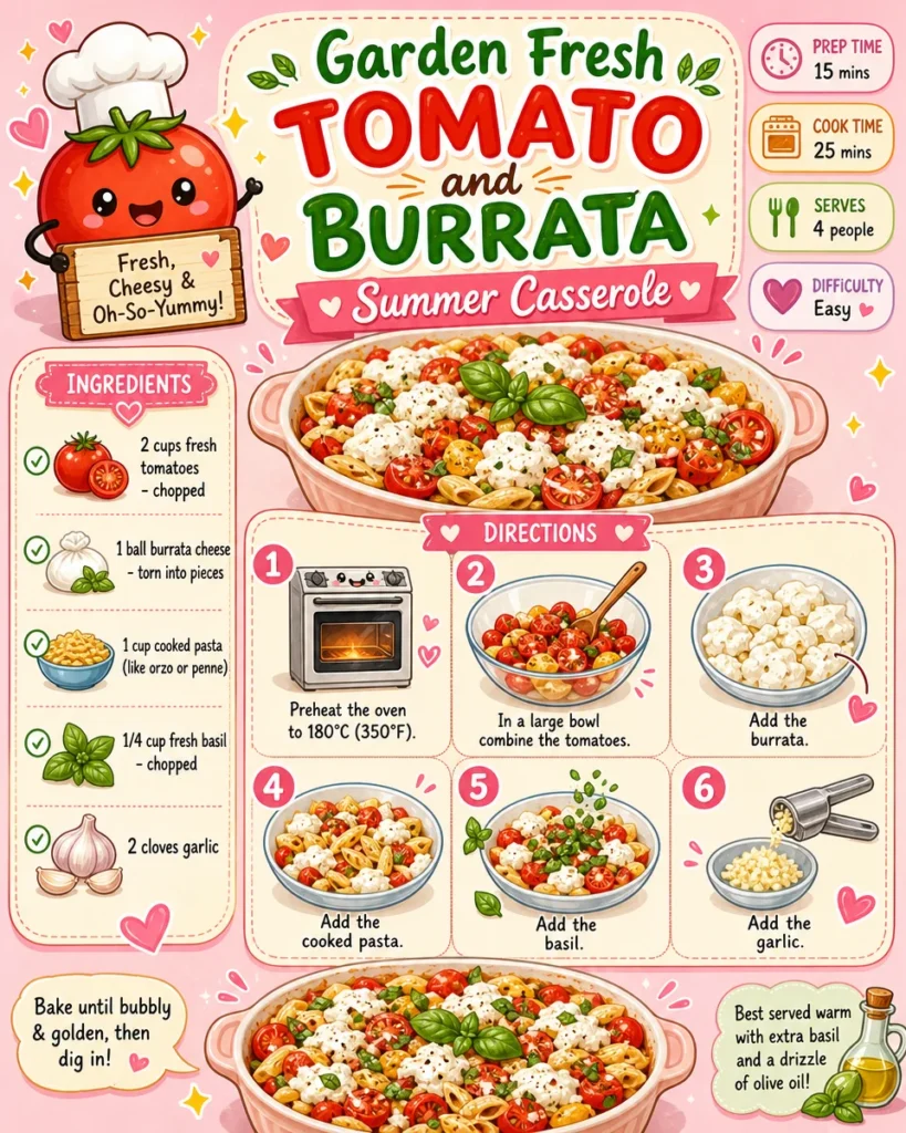 Garden Fresh Tomato and Burrata Summer Casserole