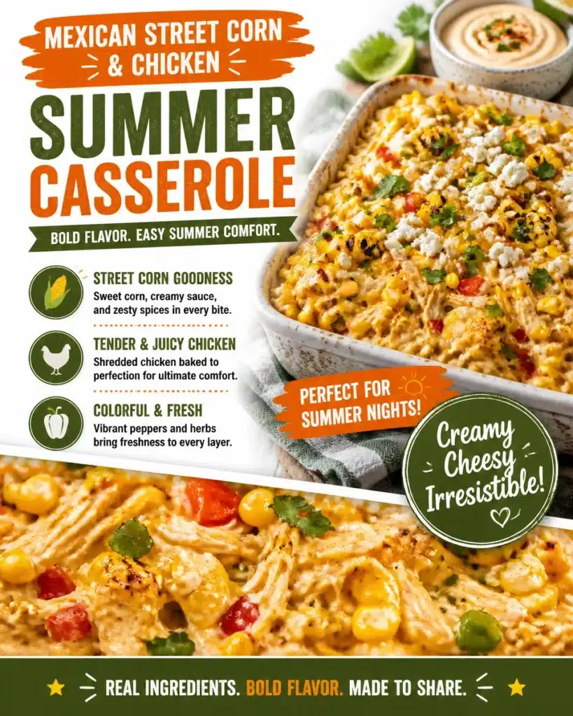 Mexican Street Corn and Chicken Summer Casserole