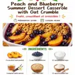 Peach and Blueberry Summer Dessert Casserole with Oat Crumble