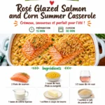 Rosé Glazed Salmon and Corn Summer Casserole