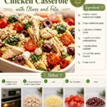 Summer Greek Chicken Casserole with Olives and Feta