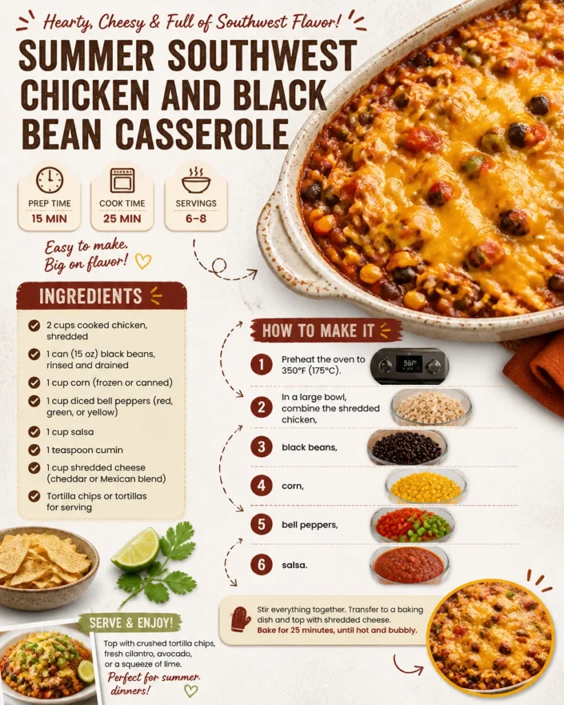 Summer Southwest Chicken and Black Bean Casserole