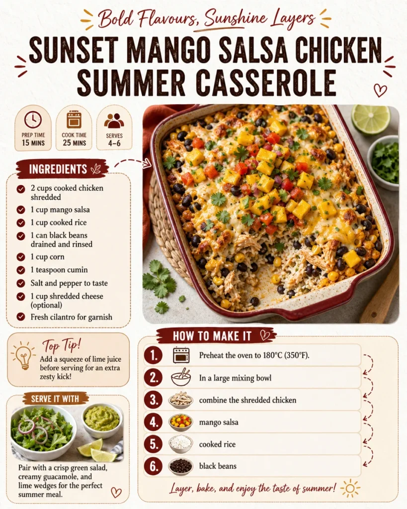 Sunset Mango Salsa Chicken Summer Bake