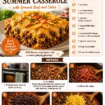 Taco Tuesday Summer Casserole with Ground Beef and Salsa