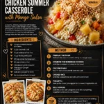 Tropical Coconut Chicken Summer Casserole with Mango Salsa